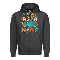 Charcoal Heather fur mama Zipper Hoodie - MaliasSmallBusiness