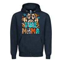 Navy fur mama Zipper Hoodie - MaliasSmallBusiness