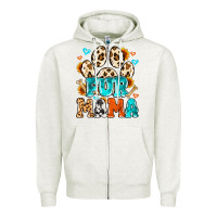 Oatmeal Heather fur mama Zipper Hoodie - MaliasSmallBusiness