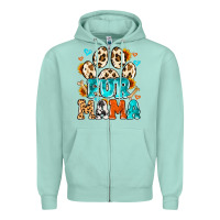 Seafoam fur mama Zipper Hoodie - MaliasSmallBusiness