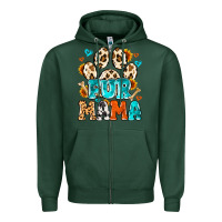 Sports Green fur mama Zipper Hoodie - MaliasSmallBusiness