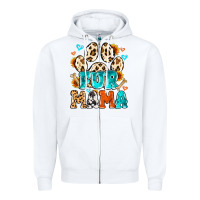 White fur mama Zipper Hoodie - MaliasSmallBusiness