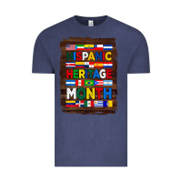 Vintage Denim hispanic haritage month flags with background Vintage Tee - BundleAndBundleShop