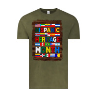 Vintage Olive hispanic haritage month flags with background Vintage Tee - BundleAndBundleShop