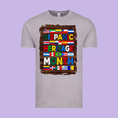 Hispanic Haritage Month Flags With Background Vintage Tee Designed By Bundleandbundleshop