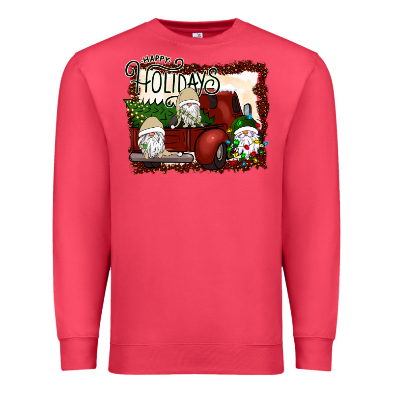 Happy Holidays Gnomes Christmas Truck Premium Sweatshirt by Bettercallsaul | Teevron