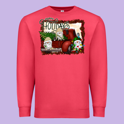 Happy Holidays Gnomes Christmas Truck Premium Sweatshirt Designed By Bettercallsaul