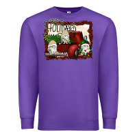 Purple happy holidays gnomes Christmas Truck Premium Sweatshirt - Bettercallsaul