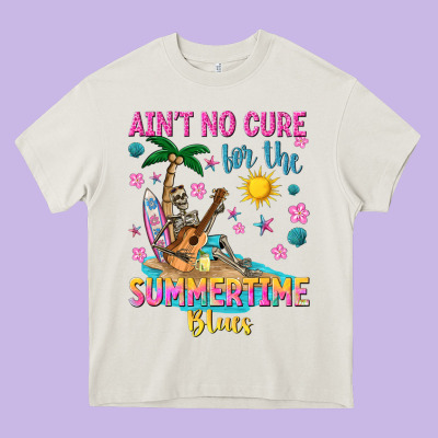 Aint No Cure For The Summer Time Blues Heavy Core Tee Designed By Texasbilliewilder