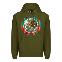 Army Green Mexico Coat of Arms Premium Hoodie - texasbilliewilder