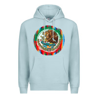 Blue Mist Mexico Coat of Arms Premium Hoodie - texasbilliewilder