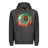 Charcoal Heather Mexico Coat of Arms Premium Hoodie - texasbilliewilder