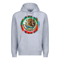 Heather Grey Mexico Coat of Arms Premium Hoodie - texasbilliewilder