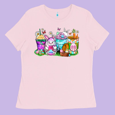 Easter Coffee Cups Ladies Tee Designed By Zillion Design Studio