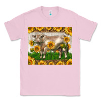 Bubblegum Pink Western Charolais Bull With Sunflowers Classic Tee - LillyAllenDesigns
