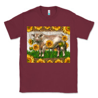 Burgundy Western Charolais Bull With Sunflowers Classic Tee - LillyAllenDesigns