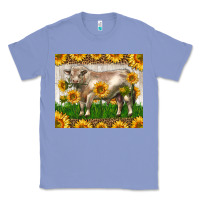 Colony Blue Western Charolais Bull With Sunflowers Classic Tee - LillyAllenDesigns