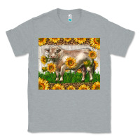 Heather Grey Western Charolais Bull With Sunflowers Classic Tee - LillyAllenDesigns