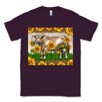Plum Western Charolais Bull With Sunflowers Classic Tee - LillyAllenDesigns