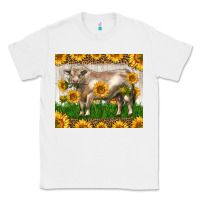 White Western Charolais Bull With Sunflowers Classic Tee - LillyAllenDesigns