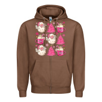 Chestnut retro doodle pink christmas Zipper Hoodie - MaliasSmallBusiness