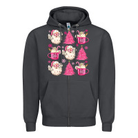 Smoke retro doodle pink christmas Zipper Hoodie - MaliasSmallBusiness