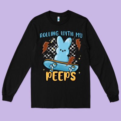 Skateboard Bunny Long Sleeve Tee Designed By Maliassmallbusiness