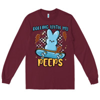 Burgundy skateboard bunny Long Sleeve Tee - MaliasSmallBusiness