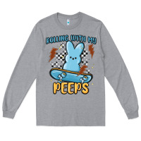 Heather Grey skateboard bunny Long Sleeve Tee - MaliasSmallBusiness