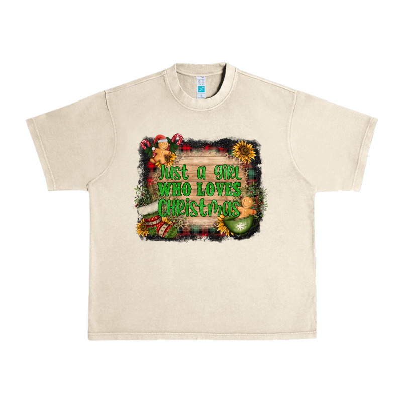 Just A Girl Who Loves Christmas Urban Heavy Tee by AdoDesignShop | Teevron