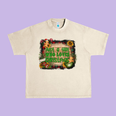 Just A Girl Who Loves Christmas Urban Heavy Tee Designed By Adodesignshop