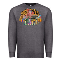 Charcoal Heather Fall Scene Pumpkin Watercolor Pig Wagon Serape Cheetah Premium Sweatshirt - Bettercallsaul