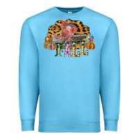 Ocean Blue Fall Scene Pumpkin Watercolor Pig Wagon Serape Cheetah Premium Sweatshirt - Bettercallsaul