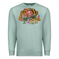 Seafoam Fall Scene Pumpkin Watercolor Pig Wagon Serape Cheetah Premium Sweatshirt - Bettercallsaul