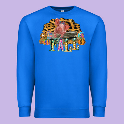Fall Scene Pumpkin Watercolor Pig Wagon Serape Cheetah Premium Sweatshirt Designed By Bettercallsaul