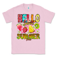 Bubblegum Pink Hello Sweet Summer Time Classic Tee - CowhideDigitalArt