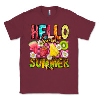 Burgundy Hello Sweet Summer Time Classic Tee - CowhideDigitalArt