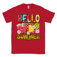 Red Hello Sweet Summer Time Classic Tee - CowhideDigitalArt