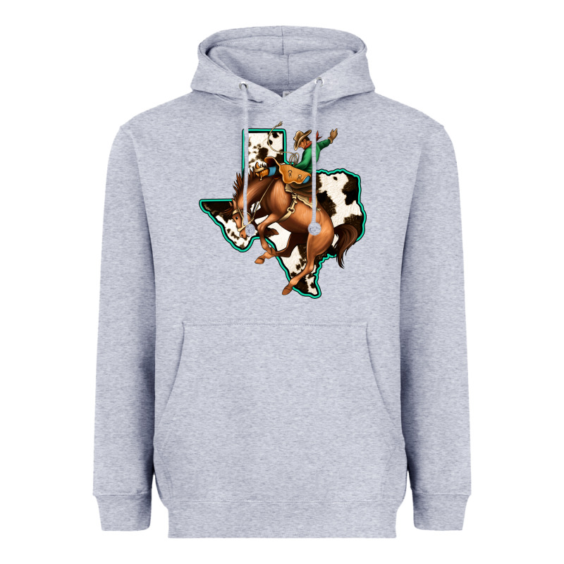 Cowhide Texas Map Rodeo Cowboy Heavyweight Hoodie by Bettercallsaul | Teevron