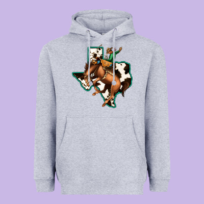 Cowhide Texas Map Rodeo Cowboy Heavyweight Hoodie Designed By Bettercallsaul