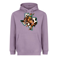Lavender Cowhide Texas Map Rodeo Cowboy Heavyweight Hoodie - Bettercallsaul