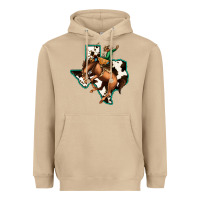 Mushroom Cowhide Texas Map Rodeo Cowboy Heavyweight Hoodie - Bettercallsaul