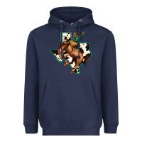 Navy Cowhide Texas Map Rodeo Cowboy Heavyweight Hoodie - Bettercallsaul