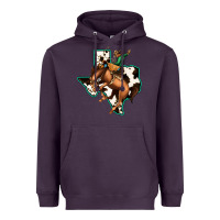 Plum Cowhide Texas Map Rodeo Cowboy Heavyweight Hoodie - Bettercallsaul