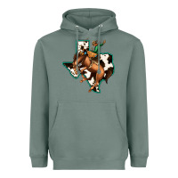 Sage Cowhide Texas Map Rodeo Cowboy Heavyweight Hoodie - Bettercallsaul