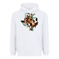 White Cowhide Texas Map Rodeo Cowboy Heavyweight Hoodie - Bettercallsaul