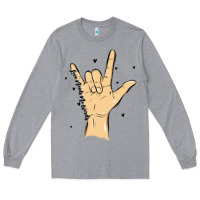 Heather Grey love needs no words Long Sleeve Tee - MaliasSmallBusiness