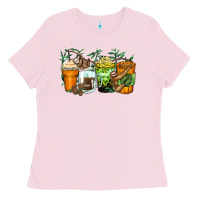 Bubblegum Pink sloth coffee cups Ladies Tee - Zillion Design Studio
