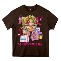 Chocolate Brown shopping life  gnome Heavy Core Tee - BarkalooDesign
