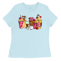 Baby Blue princess cartoon coffee cups Ladies Tee - Zillion Design Studio